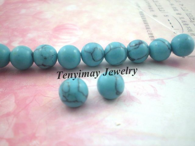 Perline rotonde turchesi 12mm moda perline sciolte turchesi misura braccialetto fai da te