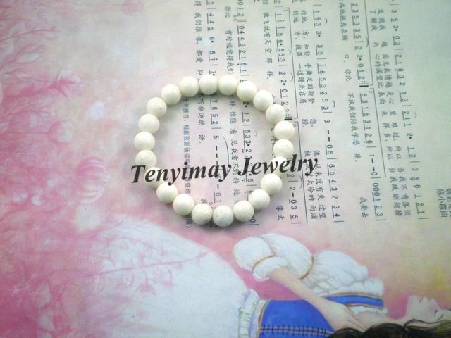 Groothandel 12 stks / partij 8mm White Coral Armbanden, Mode Coral Sieraden Gratis verzending