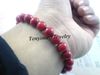 Coral Armband Partihandel 12st 8mm Naturlig röd korall Bead Armband Gratis frakt