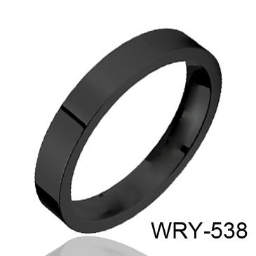 WRY-538 High Polish and Black Plated Tungsten Ring 5.0 mm width Comfort Fit Cobalt Free