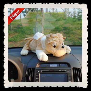 10 pçs / lote caixas de tecido do carro dos desenhos animados para 37 * 25 cm Plush + PP algodão Cães Caixa De Tecido