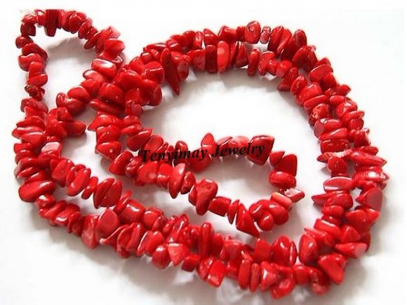 Wholesale 5mm Red Coral Chips Beads, Semi-Finished Coral beads, Grave Shape DIY Jewelry Loose Beads