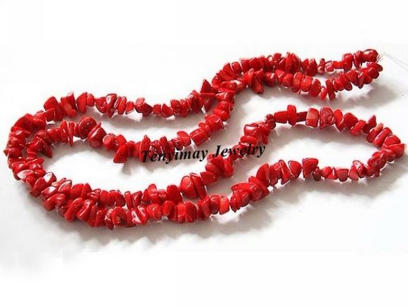 Wholesale 5mm Red Coral Chips Beads, Semi-Finished Coral beads, Grave Shape DIY Jewelry Loose Beads