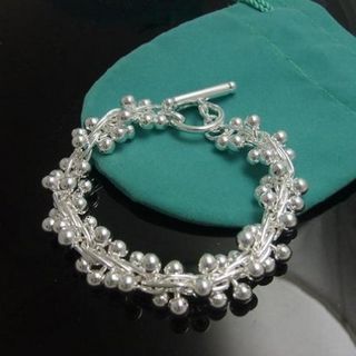Best-seller argent 925 perle charme bracelet raisin fille bijoux de mode 8 pouces de long livraison gratuite