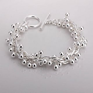 Best-seller argent 925 perle charme bracelet raisin fille bijoux de mode 8 pouces de long livraison gratuite
