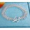 Best-selling 925 silver circle charm bracelet jewelry fashion unisex gift free shipping 10piece/lot