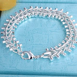 Best-seller 925 pulseira de prata osso de peixe charme popular unisex moda jóias frete grátis 10piec