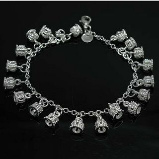 Los regalos de la chica de moda de la joyería de la pulsera del encanto de plata 925 más vendidos de la corona liberan el envío 10piece