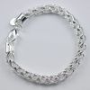 Bästsäljande 925 Silver Twist Ring Charm Bracelet Smycken Unisex Fashion Gratis frakt 10 Stycke / Många