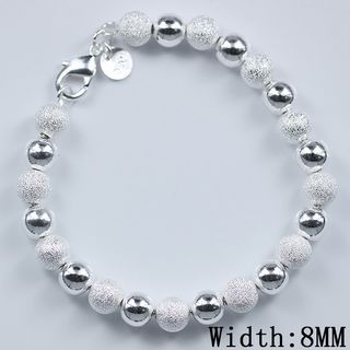 Meistverkaufte 925 silberne perlen armband 8mm licht urlaub geschenk schmuck freies verschiffen 10 teile / los