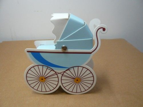 lot Classic Pram favor box na cor rosa e azul para caixa de lembrancinhas de chá de bebê e caixa de presente de aniversário do bebê 8118208