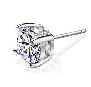 Grandi orecchini di diamante svizzero orecchini stile vintage in argento sterling 925 le donne orecchini a forma di diamante con quattro griffe di moda spedizione gratuita
