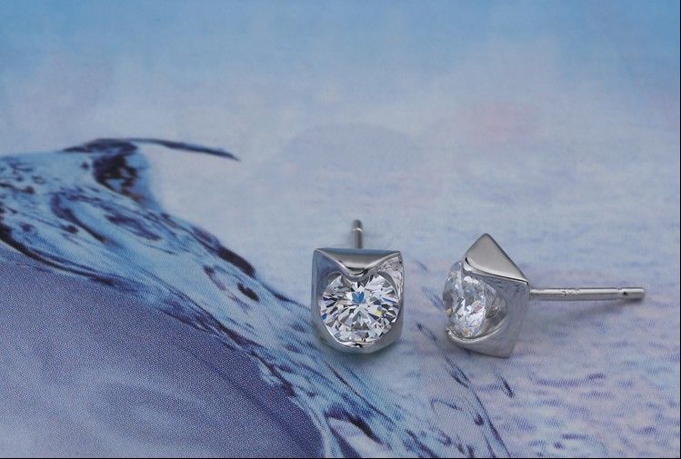 925 brincos de prata esterlina diamante suíço brincos conjunto em ouro branco 14k orelha jóias para as mulheres de casamento nupcial jóias frete grátis