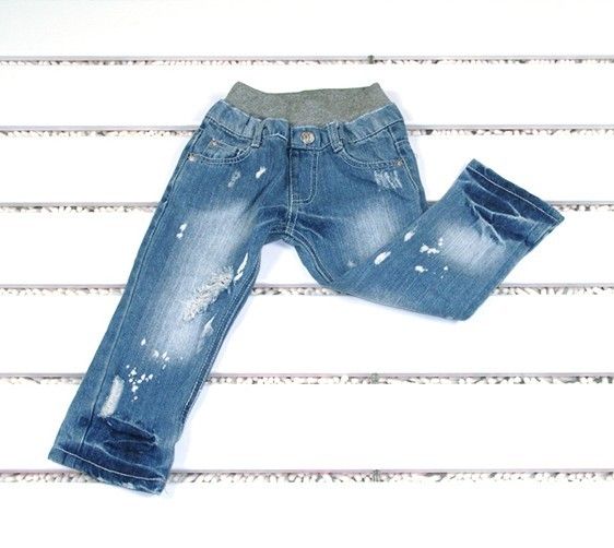 B2W2 Boys Jeans Children Jean Baby Pants Boys Jeans Cowboy Pants Holes