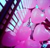 100 sztuk Różowy Kształt Serca Lateksowy Balon + 100 Sztuk Stick Cup + Inflator Pump Party Decoration