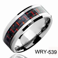 Wholesale FASHION JEWELRY Tungsten Rings Two Tone Carbon Fiber wedding bands for men engagement Rings