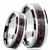 Mode-sieraden Tungsten Ringen Two Tone Carbon Fiber Wedding Bands voor Mannen Verlovingsringen