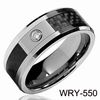 Mode-sieraden Tungsten Ringen Diamond Carbon Fibre Wedding Bands voor Mannen Verlovingsringen