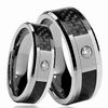 Mode-sieraden Tungsten Ringen Diamond Carbon Fibre Wedding Bands voor Mannen Verlovingsringen