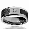 Mode-sieraden Tungsten Ringen Diamond Carbon Fibre Wedding Bands voor Mannen Verlovingsringen