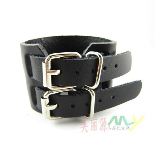 Bracelets en cuir véritable PUNK Bangle de 2012 des hommes nouveaux doubles peuvent diviser la boucle de ceinture ordre de mélange 10pcs