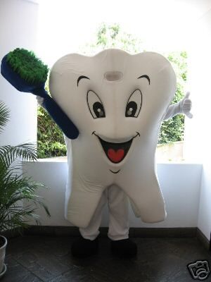 epe tooth mascot costumes dentist school or health program no cellphones sign