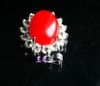 Naturlig röd agathänge. Fine Red Agate Inlaid Diamond Pendant