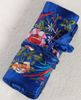 シルク刺繍入り旅行ロールアップジュエリー包装用バッグネックレスブレスレットバングルイヤリングリングストレージ3ジッパーポーチクラッチ女性財布