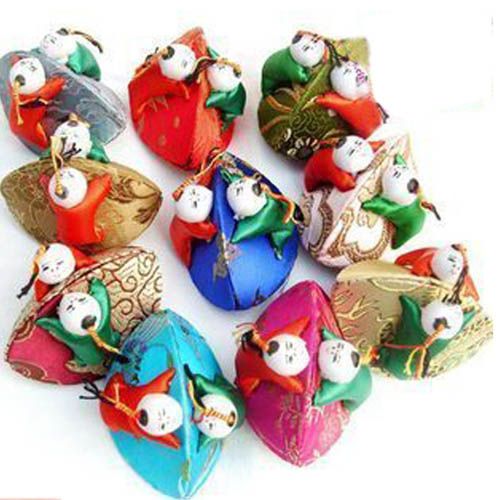 Creative Handmade Cute Mini Jewelry Box Decorative Kid Coin Storage Case Silk Brocade Craft Cardboard Packaging Boxes 10pcs/lot