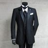 Riktig bild en knapp svart brudgum tuxedos topp lapel män coat waistcoat byxor kostym man prom party kostymer (jacka + byxor + väst + slips) D: 309