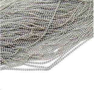 Großhandel 100 stücke Silber Überzogene Legierung Hund Tags Kugelkette Halsketten 2 4mm Perle Edelstahl Perlenkette Dog Tags FG1