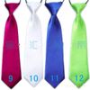 100Pc Baby Boy School Boda Corbatas elásticas Cuello Corbatas-Sólido Colores lisos 32 School Child Tie boy