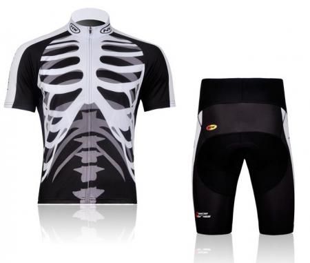 Ciclismo bicicleta esqueleto cómodo jersey + pantalones cortos bicicleta