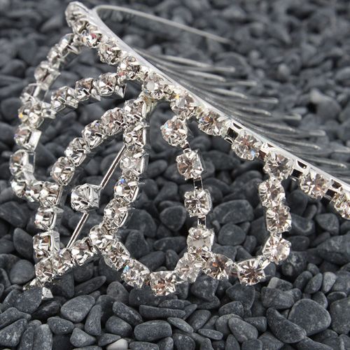Medium Rhinestone Crown Comb Hair Clip Tiara Beautiful And Fashionable Hair Clasp S01555 From