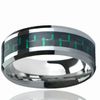 fedi Brand New Tungsten Rings GreenBlack in fibra di carbonio Intarsio per uomini Anelli di fidanzamento