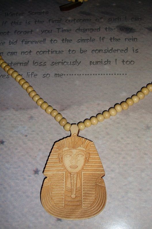Hiphop Farao King Tut New Good Wood Pendant Necklace Natural Wood Piece