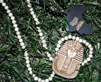 Hiphop Pharao König Tut New Good Wood Anhänger Halskette Natural Wood Piece