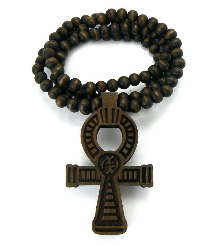 wooden ankh necklace
