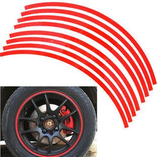 50Set / Lot Partihandel Car-Styling Reflective Wheel Rim Stripe Stickers Dekaler 17 '' 18 '' 19 '' Många färger