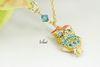 New Vintage Colorful crystals Owl Necklace pendant 30pcs/lot