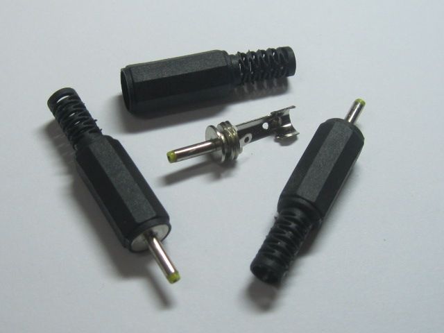 10 pcs 2.5x0.7mm DC Power Male Plug Connector Adapter Plastic Handle Yellow Head Yellow Head