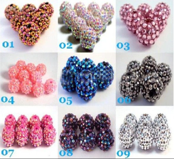 Hot Sale A Mix 1000 Stks Basketbal Wives Crystal Beads Acryl Losse Kralen Fit Basketbal Wive Oorbellen