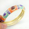 Cheap Personalized Bracelets Unique Wide 1.7cm Fashion Copper Alloy CZ Cloisonne Jewelry 12pcs/pack