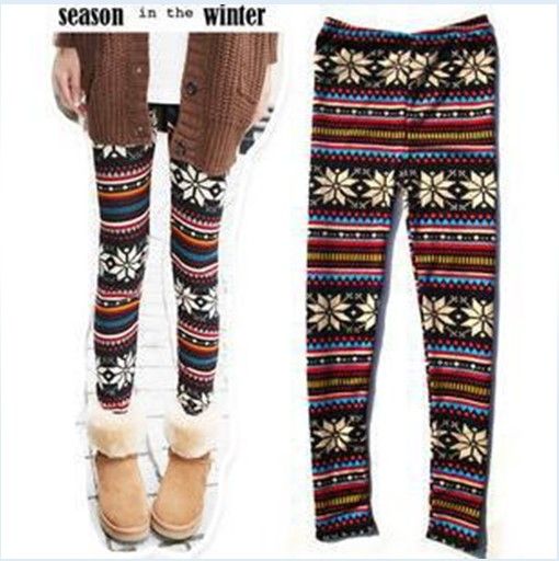 Chromatic Stripe Snowflakes Women And Ladies Leggins And Pants Slimmer ...