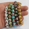 12mm Émail Coloré Perle Bracelets Chinois À La Main Cloisonné Stretch Bracelet Femmes Bijoux