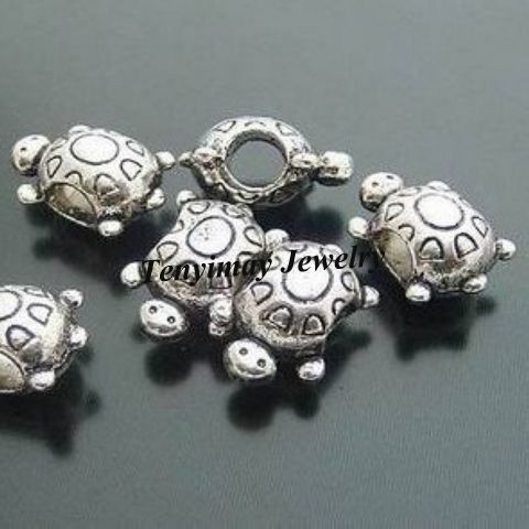 

Antique Tortoise Shape Alloy Big Hole Beads Free Shipping Wholesale 100pcs, Black