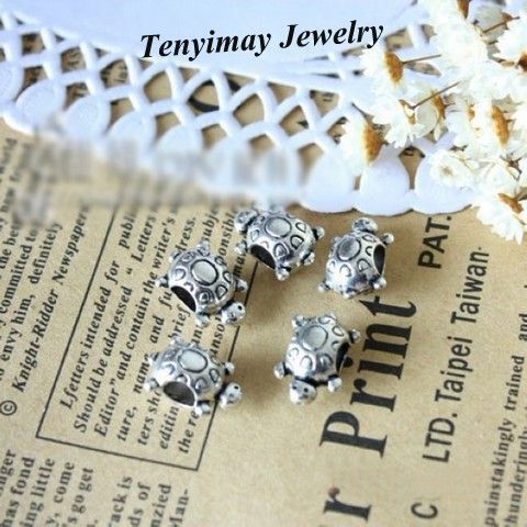 Antique Tortoise Shape Alloy Big Hole Beads Whole 019802139