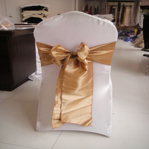 20 * 275 cm Złoto Krzesło Tafta Krzesło Krzesło Kosz 100 sztuk do Wedding Party Hotel Decor
