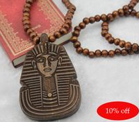 10% off!Hip Hop HIPA Pharaoh Piece Good Wood NYC Necklace Rosary Beads Necklace