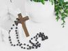 Black Rosary Crystal Beads Necklaces Good Wood NYC Cross Necklace 40% off 10pcs/lot